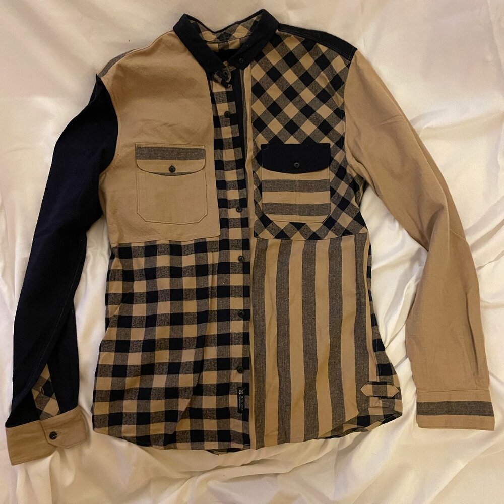 BLCK SCVLE Mens Flannel Button Up - Large